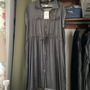 Lularoe Stacie Chambray Charcoal NWT